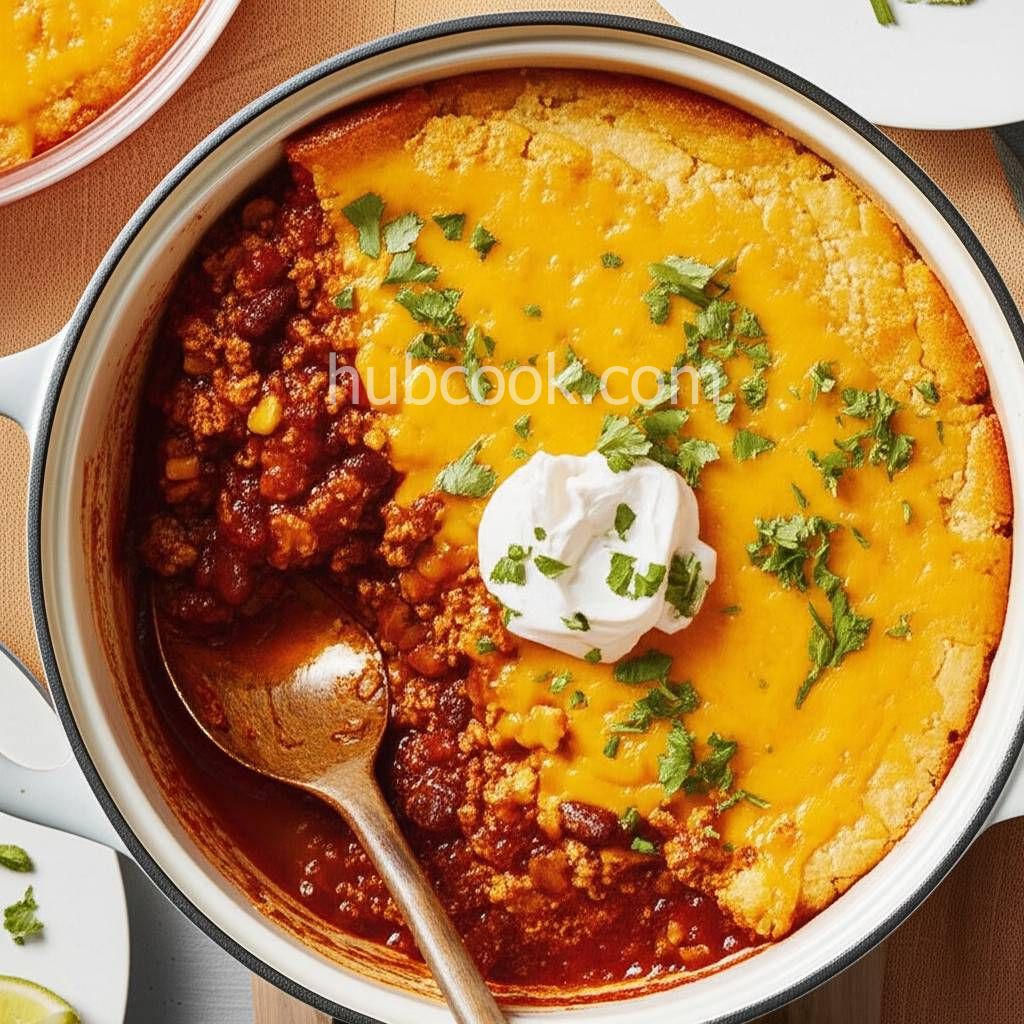 Firehouse Chili and Cornbread Casserole