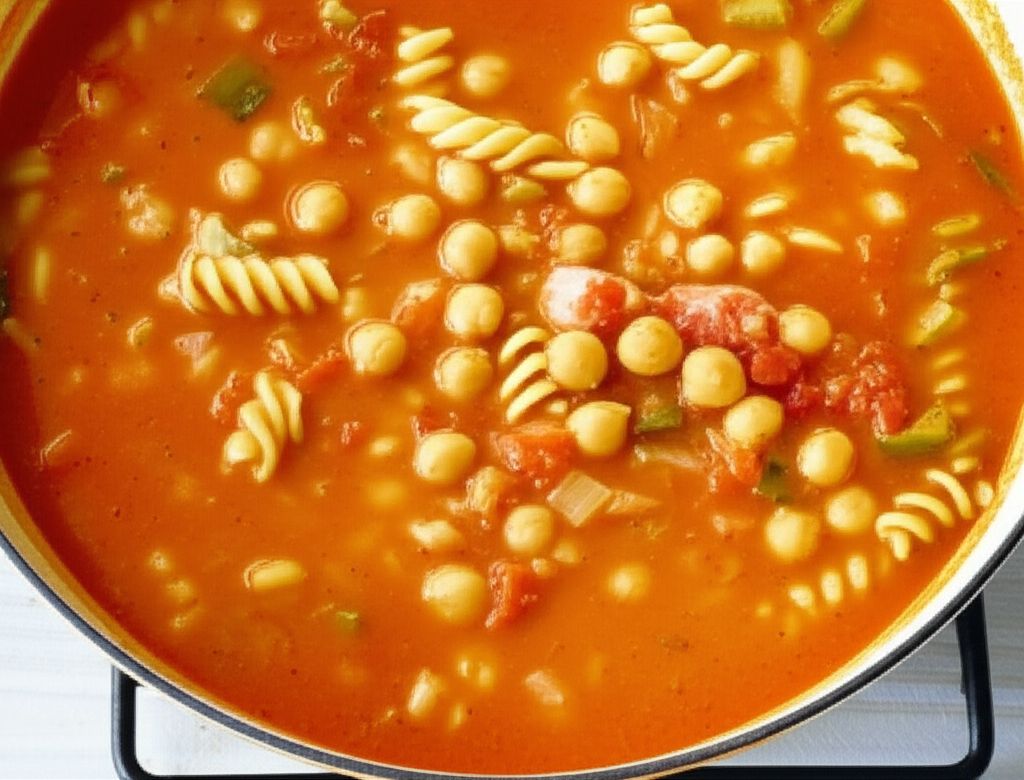 Garbanzo Tomato Pasta Soup