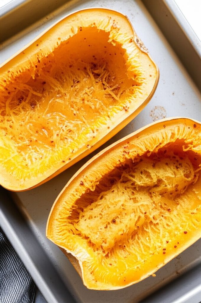 Garlic-Ginger Roasted Spaghetti Squash