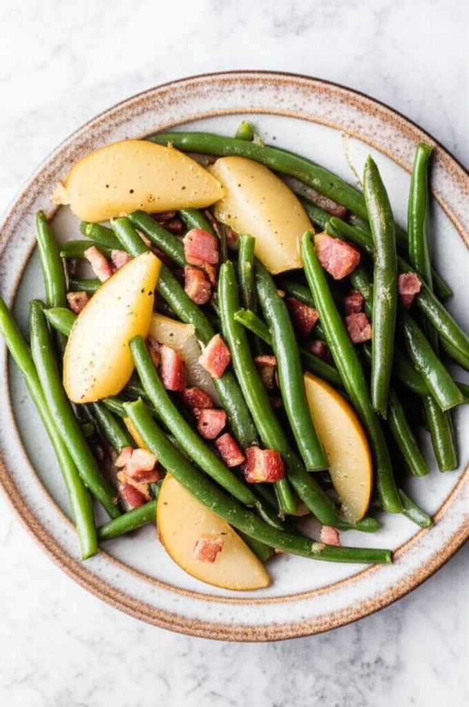 Green Beans and Pears with Bacon