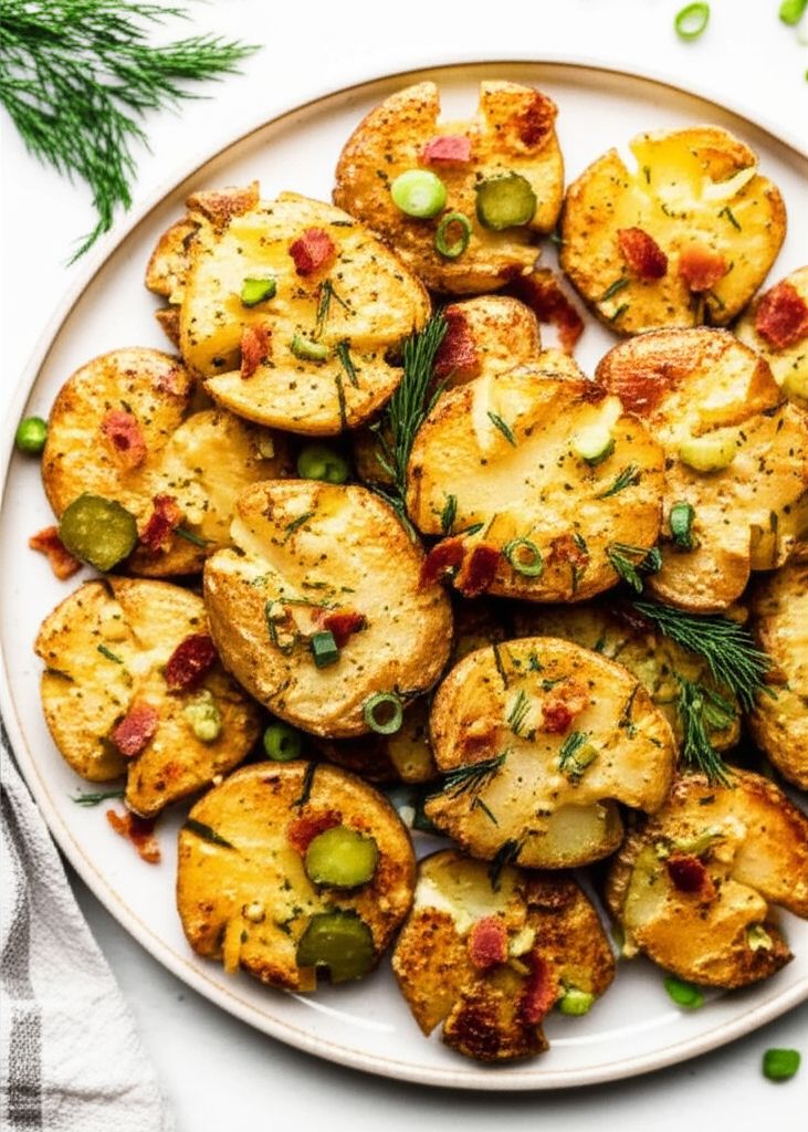 Honey Mustard Crispy Smashed Potato Salad