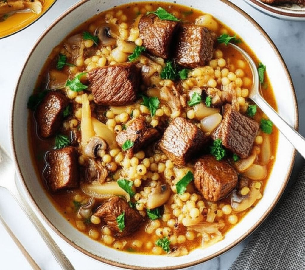 Instant Pot Beef, Mushroom, and Barley Bowl
