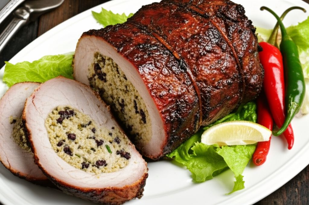 Italian Stuffed Pork Loin with Olive Relish