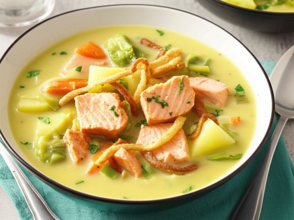 Leek and Salmon Soup