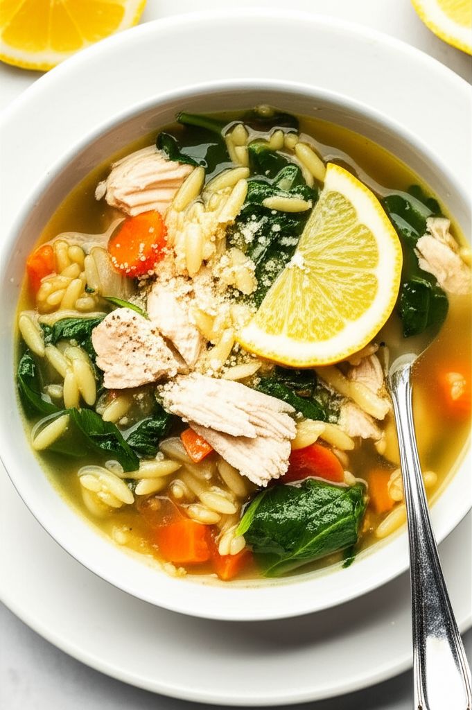 Lemon Chicken Orzo Soup