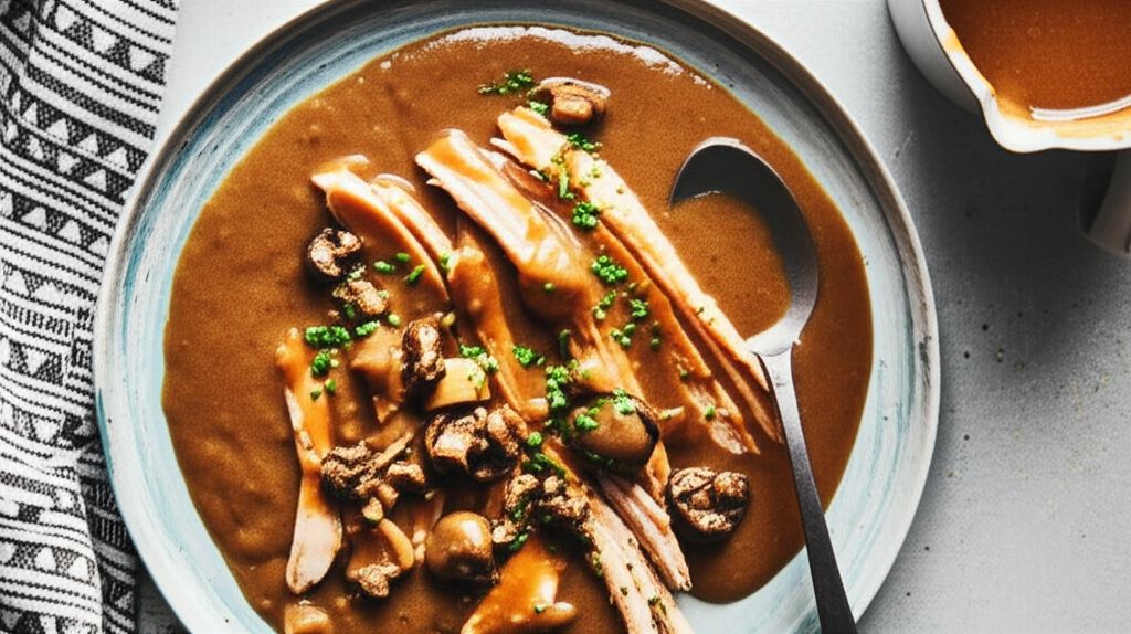Make-Ahead Turkey Gravy with Porcini Mushrooms and Marsala Wine