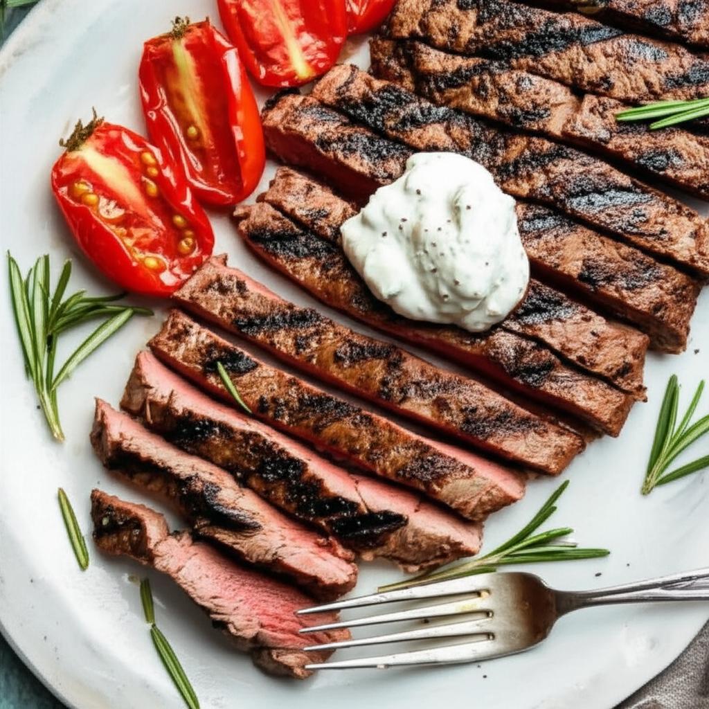 Marinated Flank Steak with Horseradish Cream