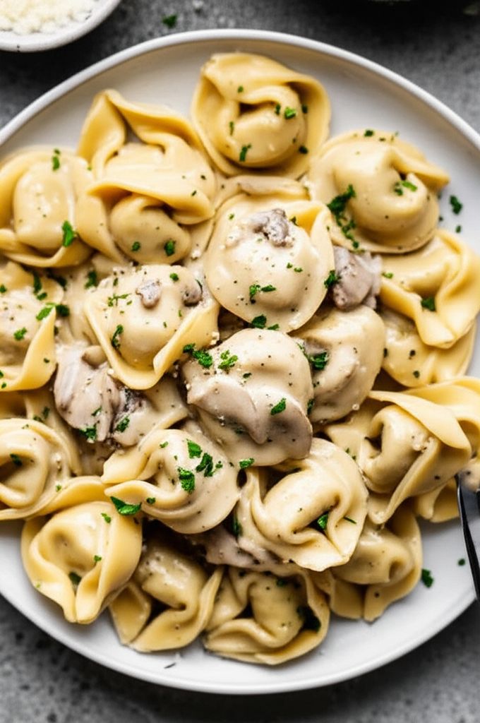 Mushroom Tortellini Alfredo