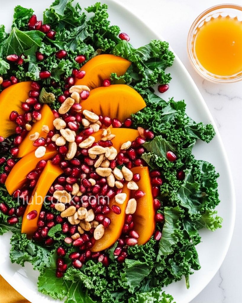 Persimmon, Pomegranate, and Massaged Kale Salad