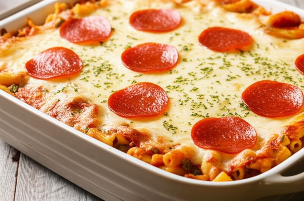 Pizza Pasta Bake with Sausage