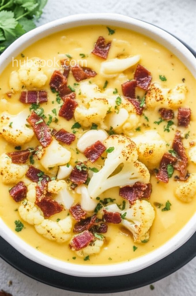 Roasted Cauliflower and Pancetta Soup