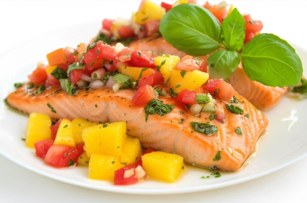 Salmon with Pineapple Tomato Salsa
