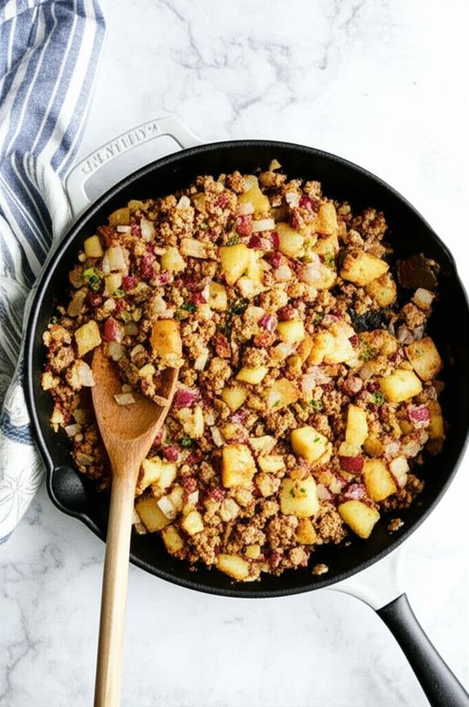 Sausage Hash With Apples & Sage
