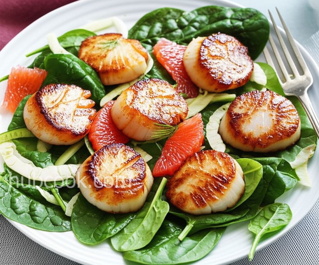 Seared Scallops with Grapefruit-Fennel Salad