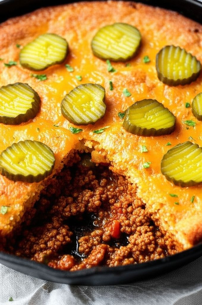 Sloppy Joe Skillet Cornbread Casserole