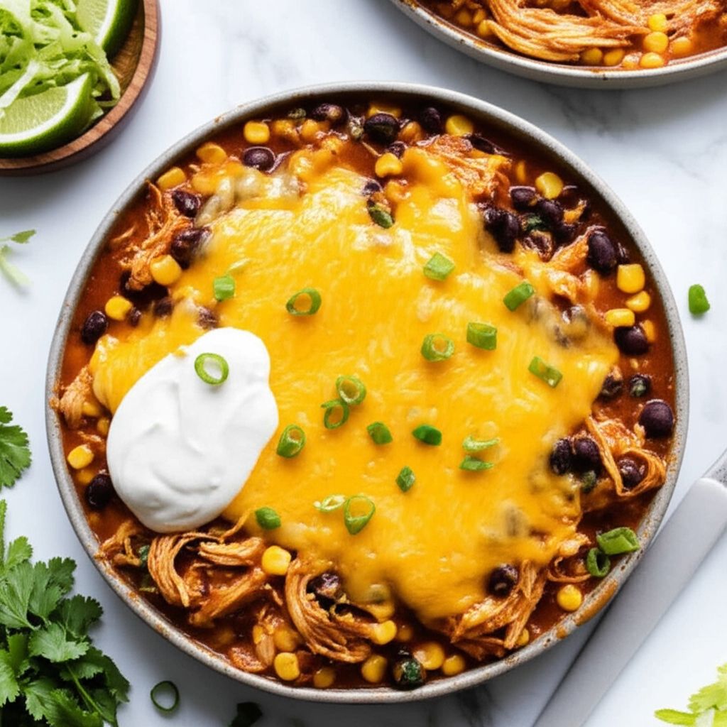 Slow Cooker Chicken Enchilada Casserole