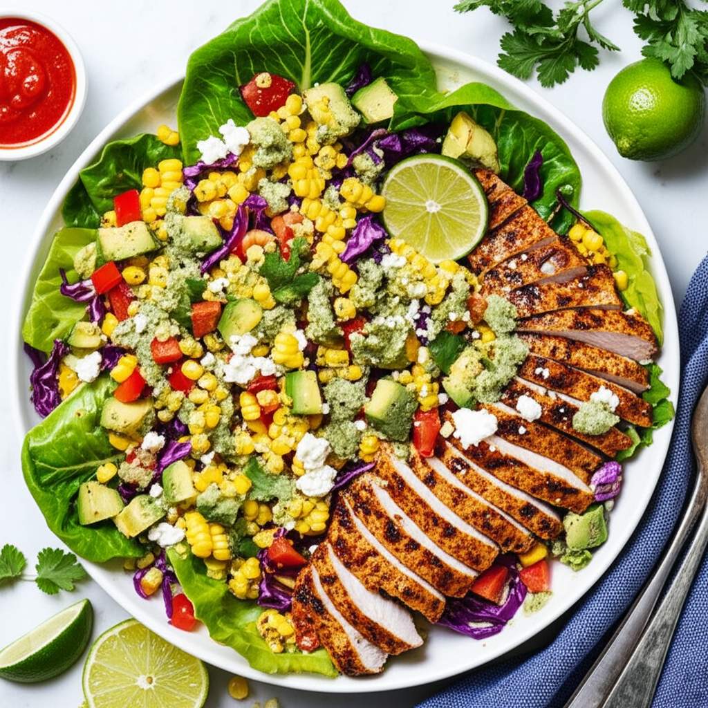 Spicy Southwest Chopped Salad with Salsa Verde Recipe