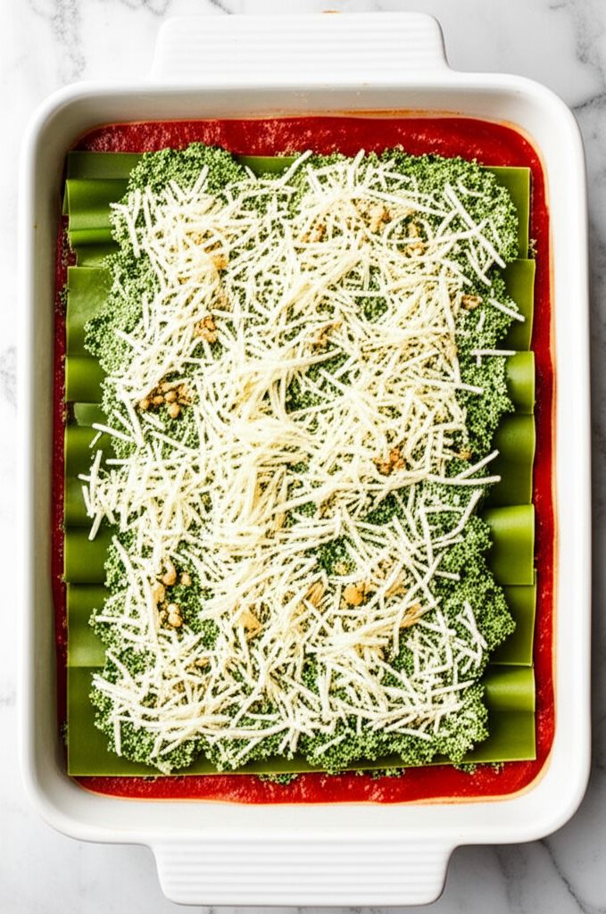 Spinach Lasagna with Walnut Pesto