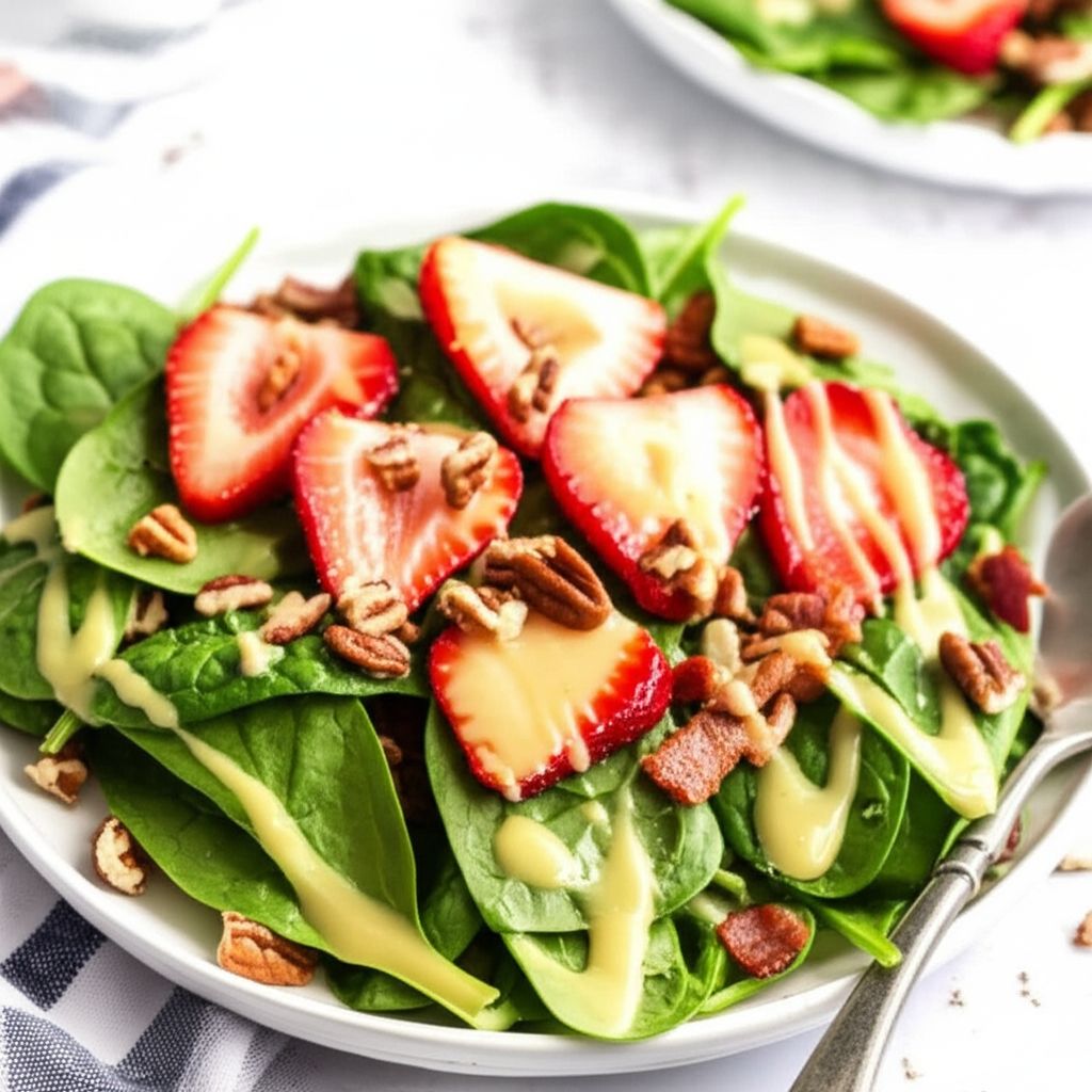 Strawberry and Spinach Salad with Honey-Poppy Seed Dressing