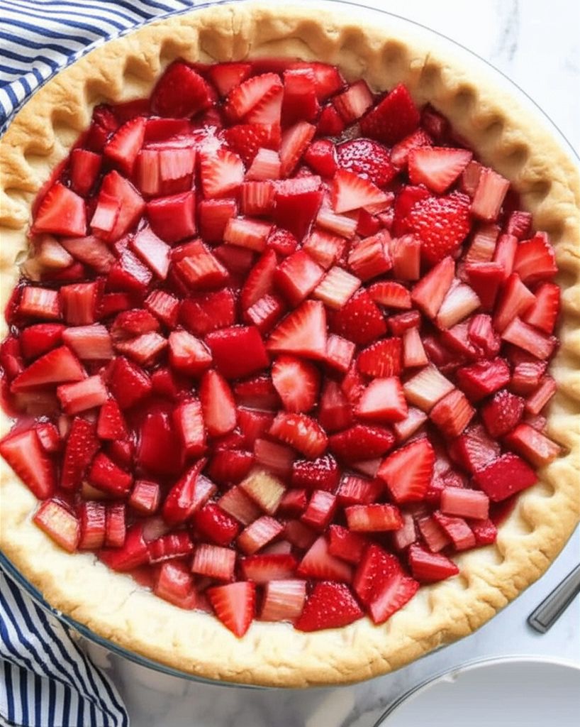 Strawberry Rhubarb Custard Pie