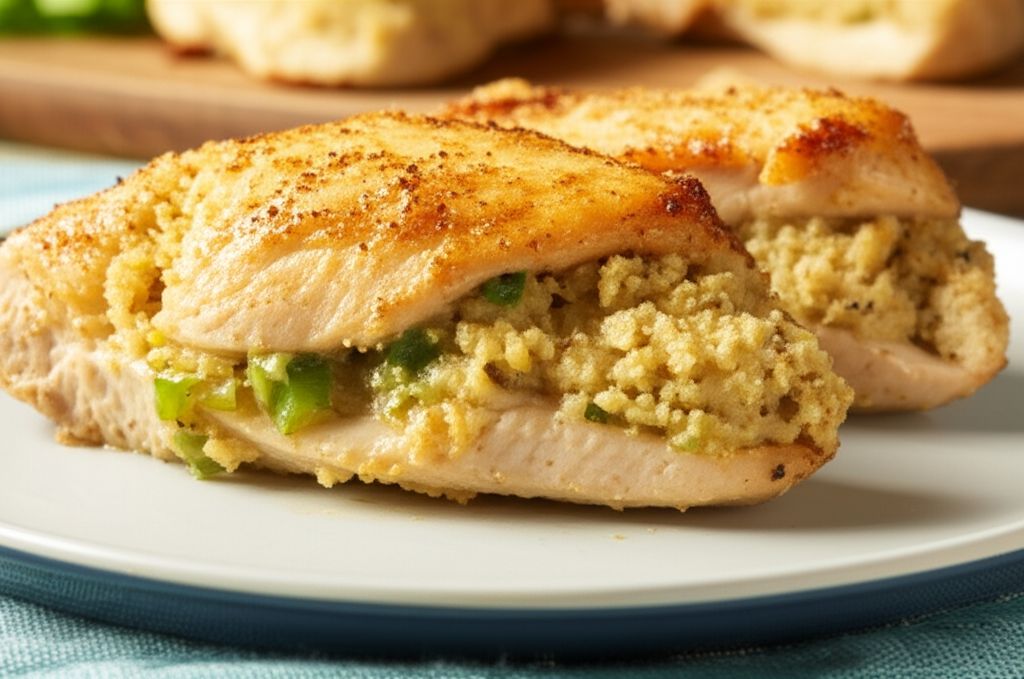 Stuffed Chicken Breasts with Cornbread Dressing Recipe