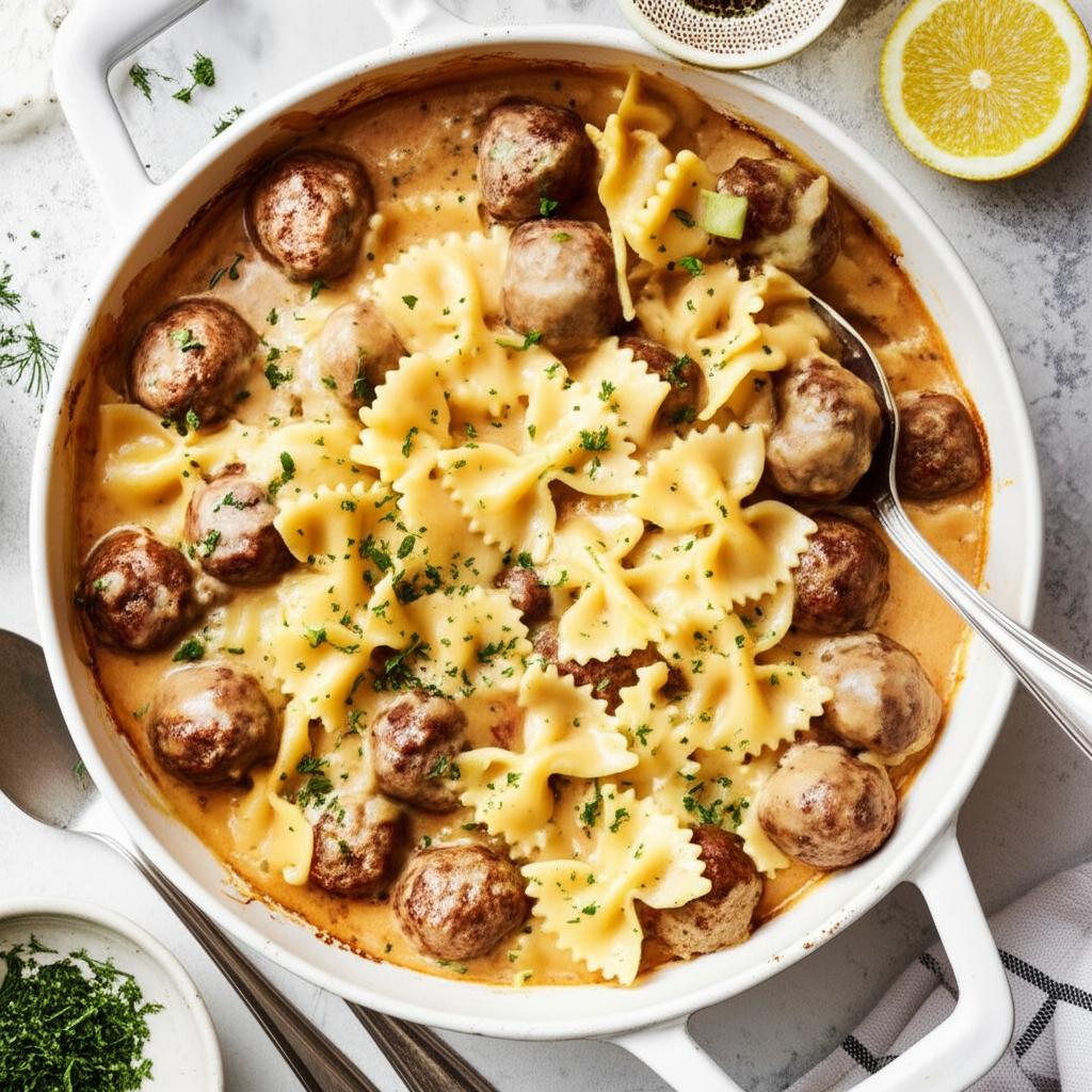 Swedish Meatball Pasta Bake