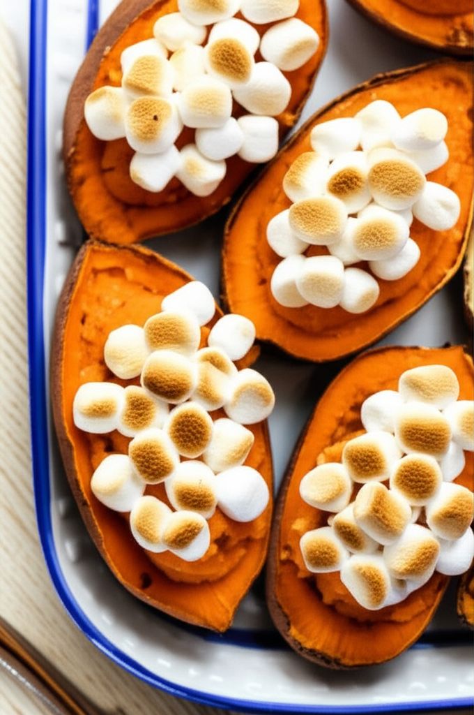 Twice-Baked Sweet Potatoes With Mini Marshmallows