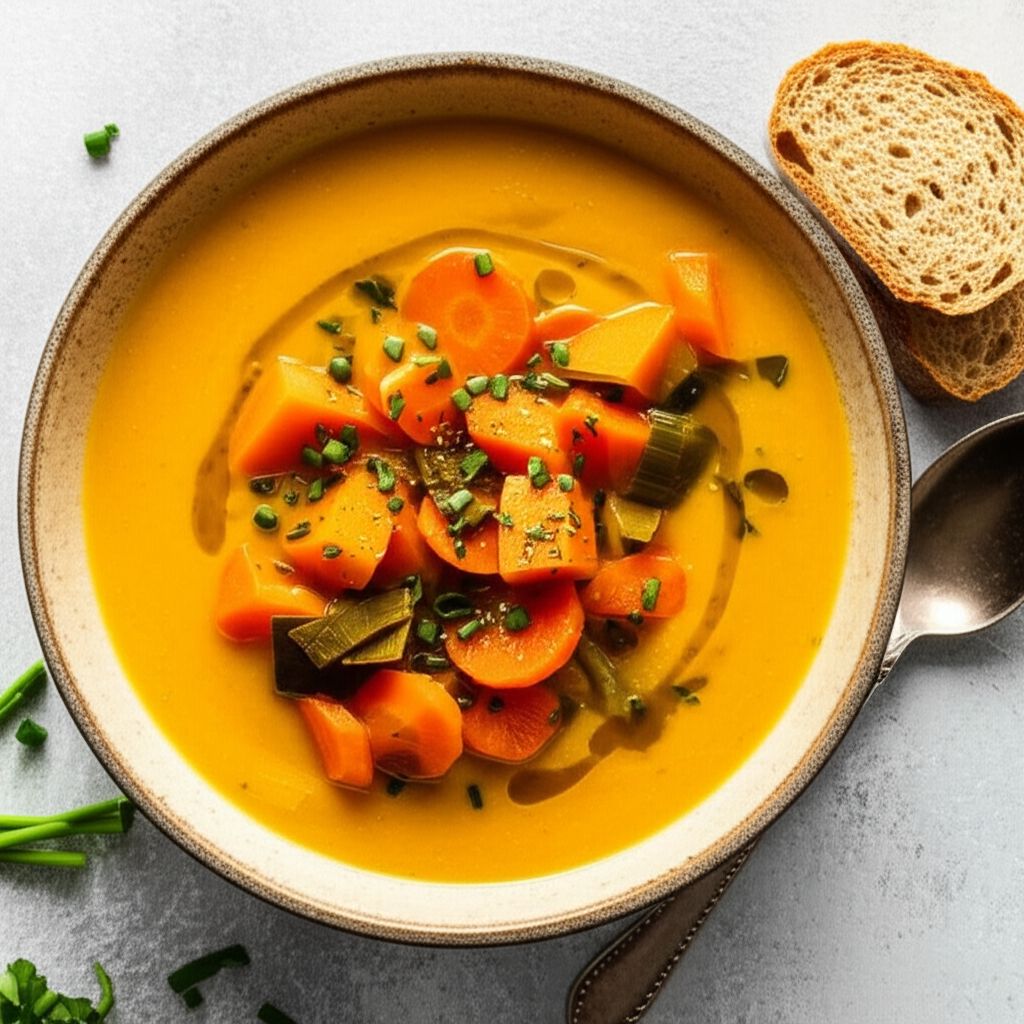 Vegan Japanese Winter Squash and Leek Soup