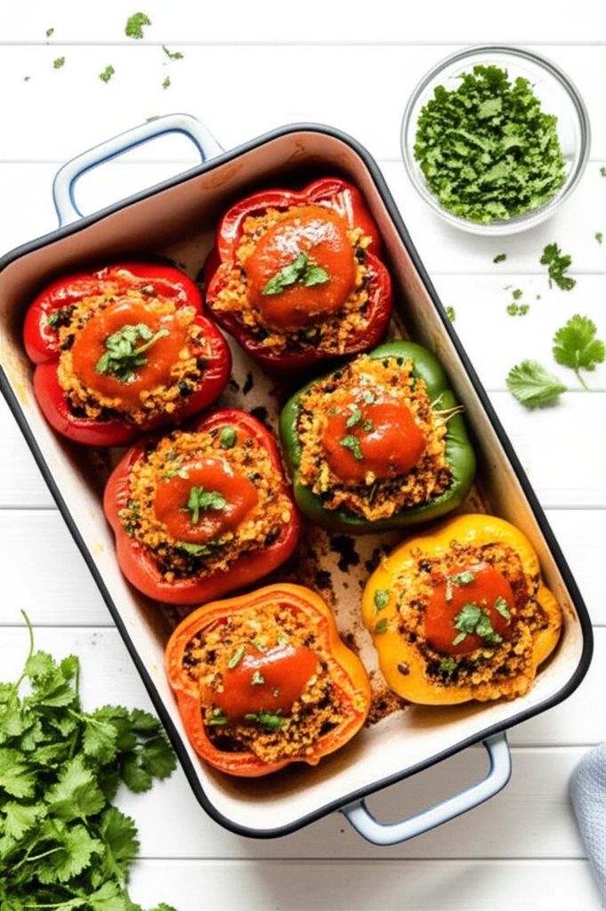 Vegan Stuffed Peppers with Rice