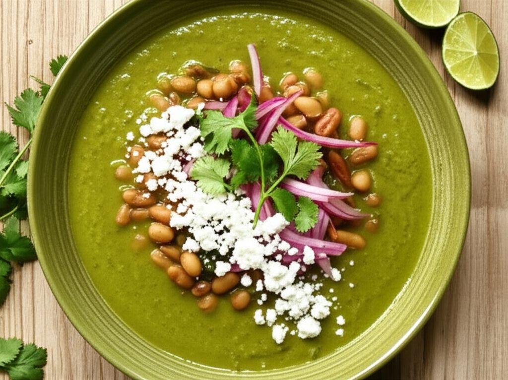 Vegetarian Pozole Verde (Hominy Soup)