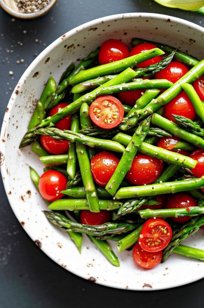 Warm Asparagus Salad with Tomatoes