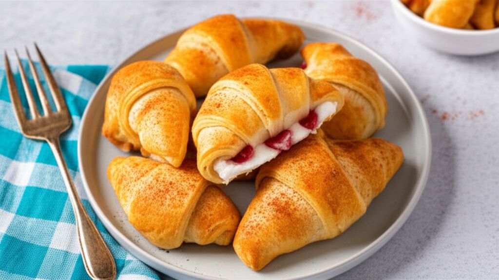 Air Fryer Cherry Cream Cheese Croissants