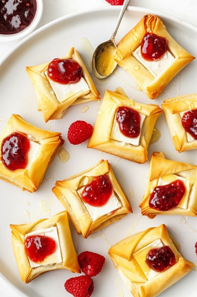 Air-Fried Raspberry Brie Bites