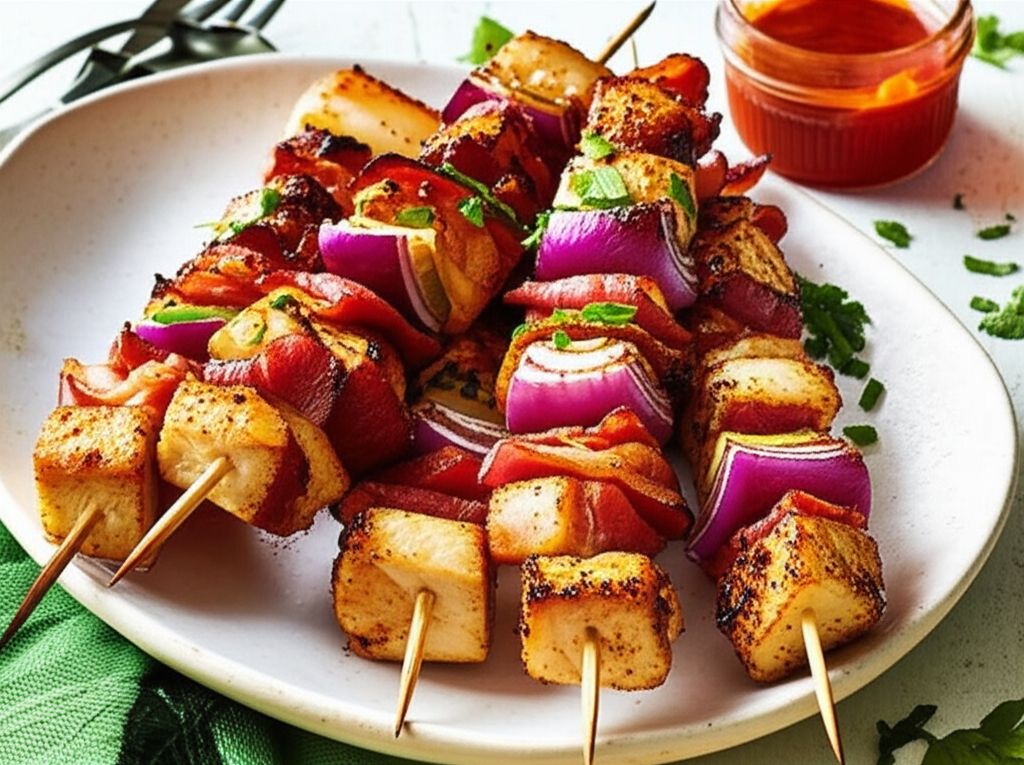 Bacon Ranch Chicken Skewers