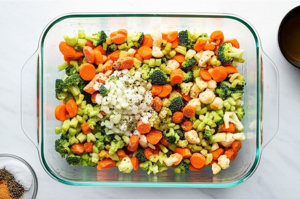 Baked Fish with Frozen Vegetables