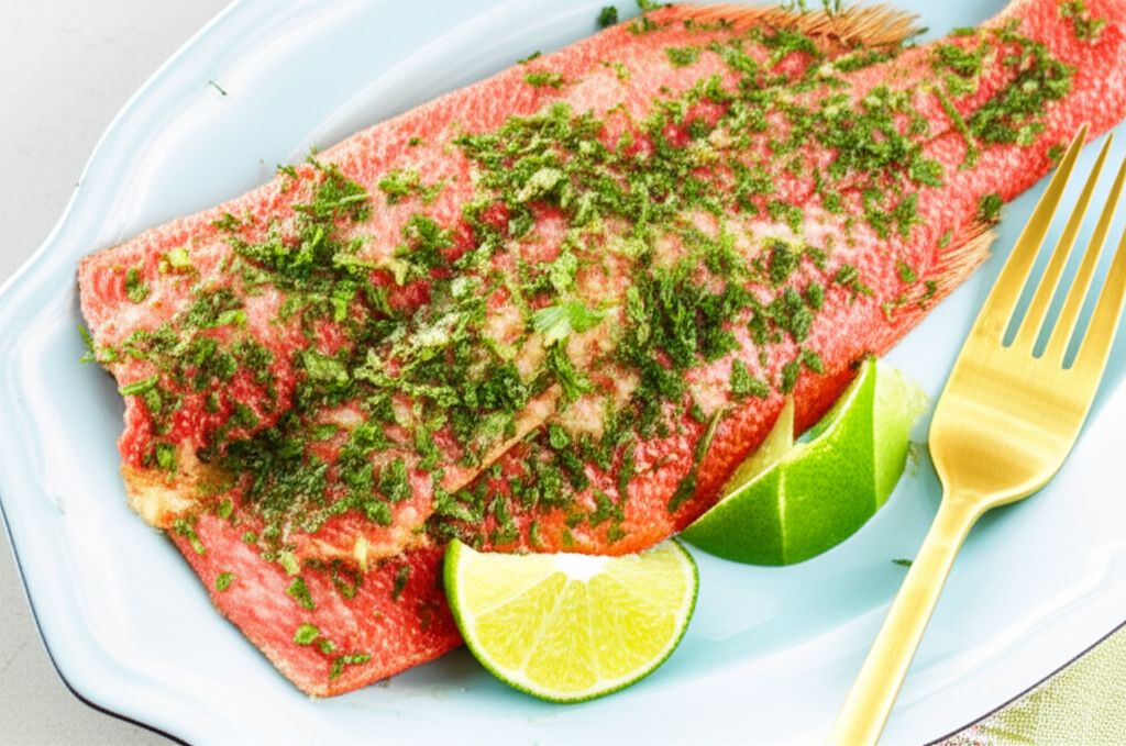 Baked Red Snapper with Garlic, Lime, and Cilantro