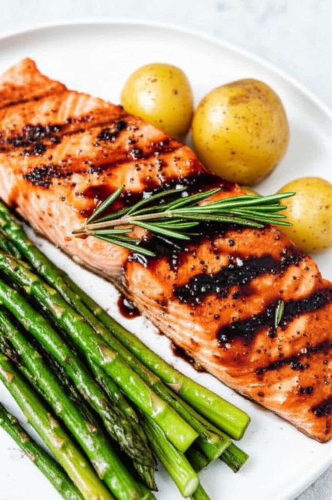 Balsamic and Rosemary Grilled Salmon