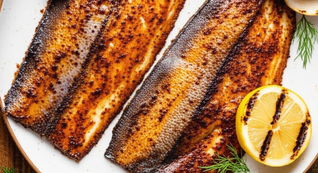 Blackened Grilled Sea Bass