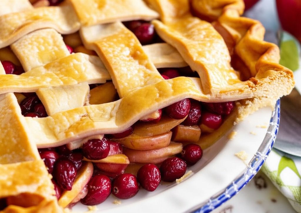 Caramel Apple Cranberry Pie