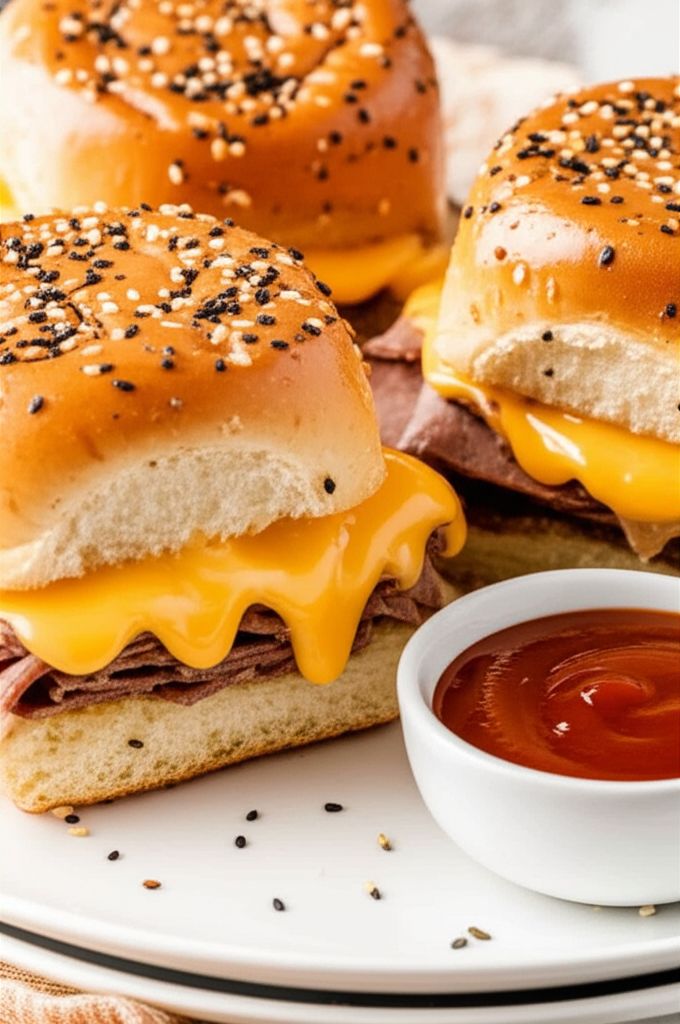 Cheesy Roast Beef Sliders