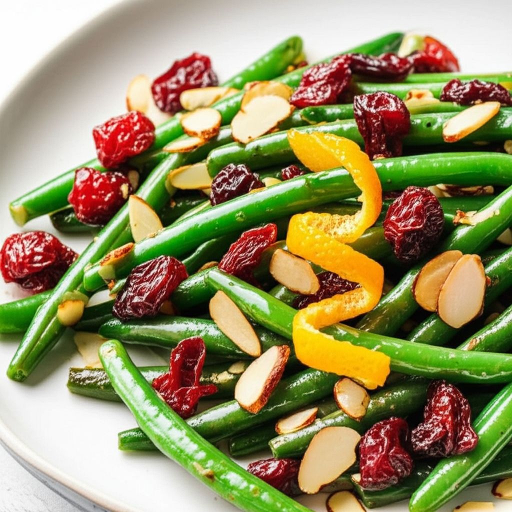Chef Bill's Green Bean Almondine with Cranberries