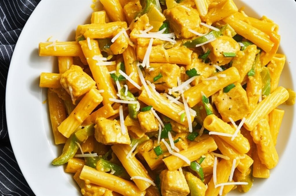 Chicken and Pasta in a Mango Cream Sauce