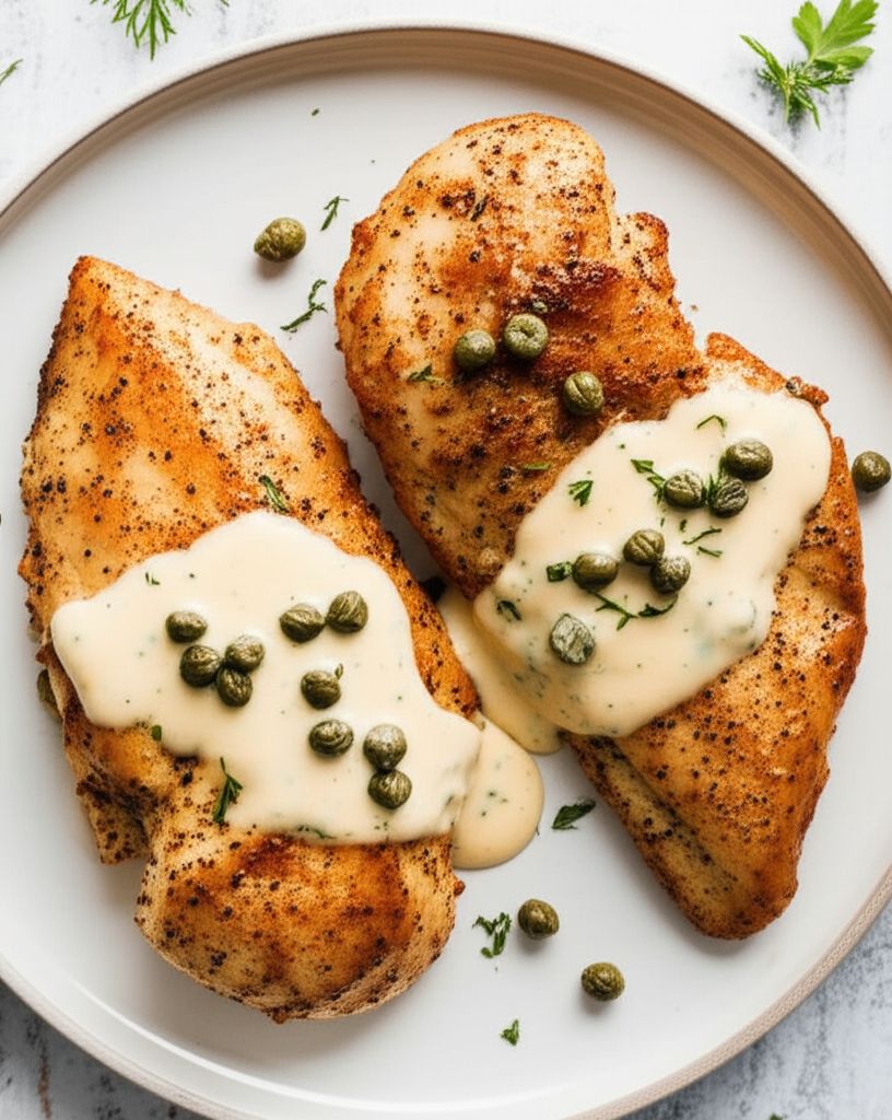Chicken Breasts in Dill-Caper Cream Sauce