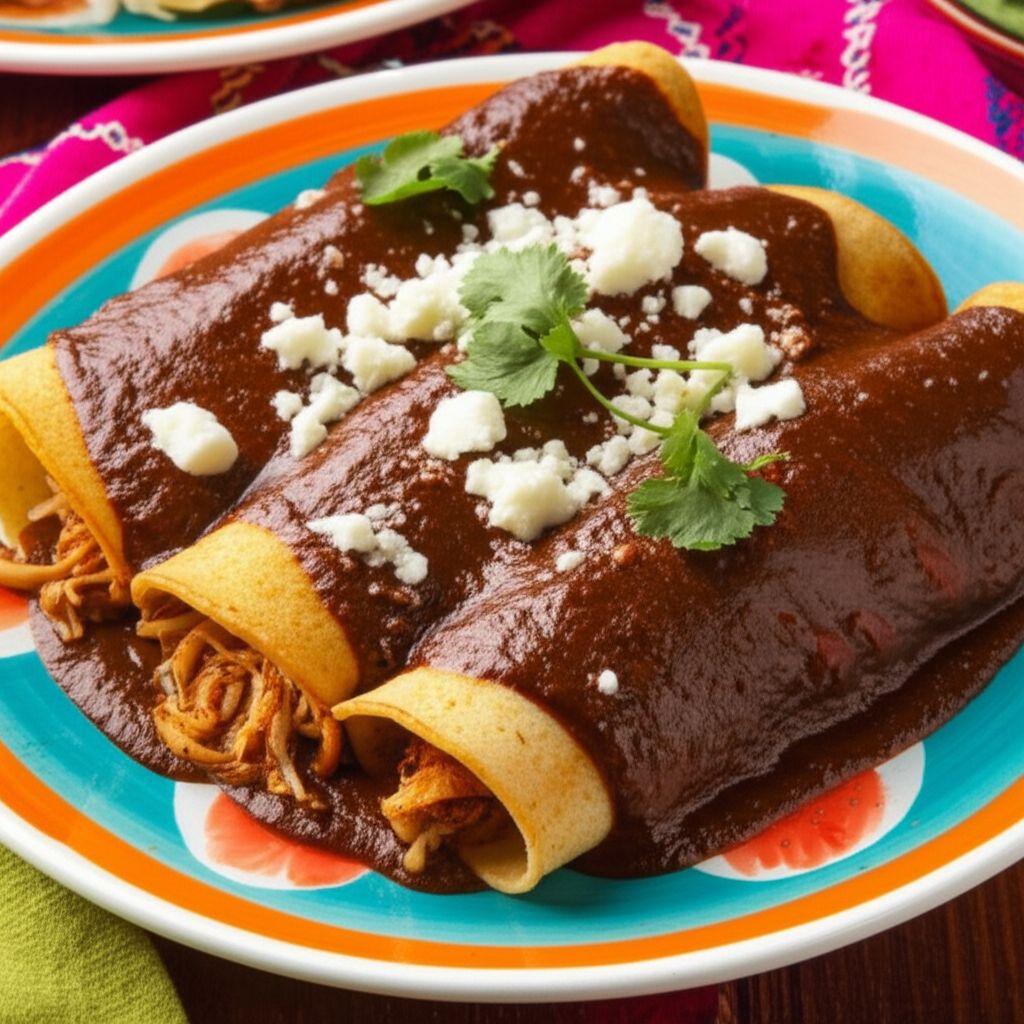 Chicken Enchiladas with Mole Sauce