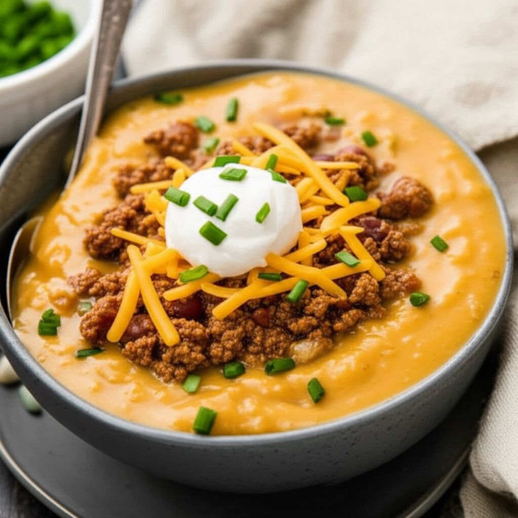 Chili-Topped Potato Soup