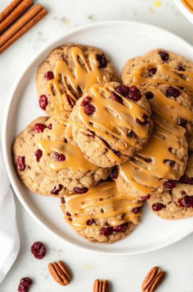 Crazy Yummy Cranberry Pecan Cookies with Orange Glaze