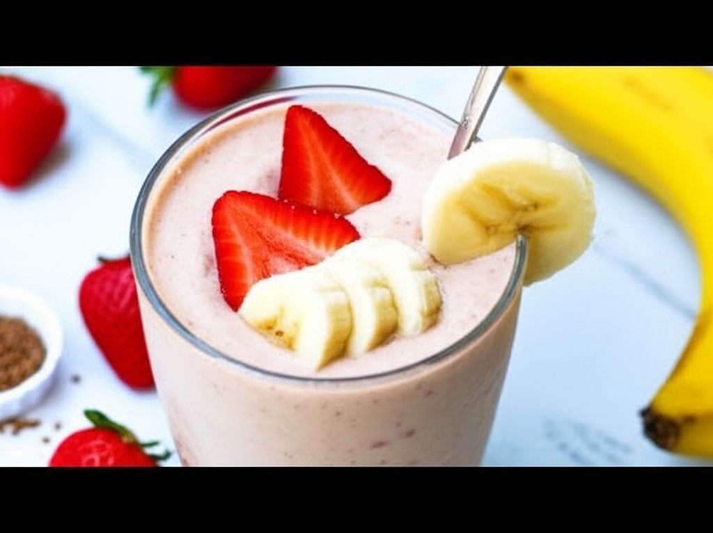 Creamy Banana Strawberry Split Smoothie