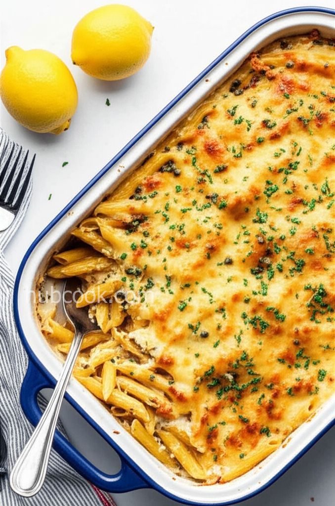 Creamy Chicken Piccata Pasta Bake