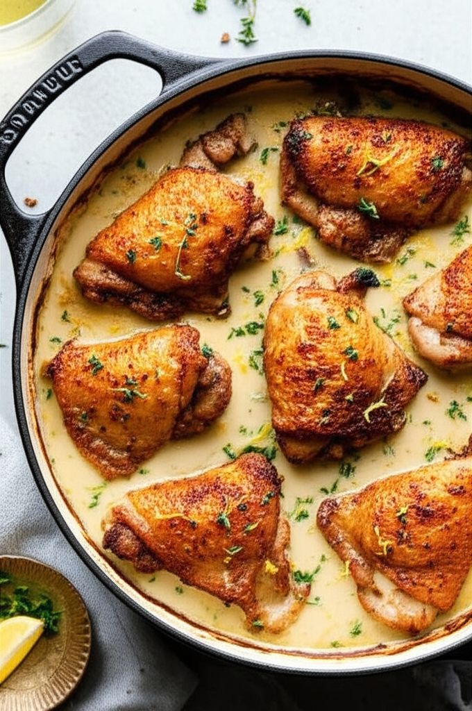 Creamy Lemon Chicken Thighs