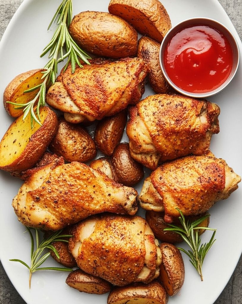 Crispy Rosemary Chicken and Fries